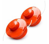NEMAXX® FS1 Tap & Go tête à Fil (tête de Coupe) - système Semi-Automatique Double Fil - pour débroussailleuse - M10 x 1,25 Filetage à Gauche - 2 mm - diamètre de Coupe 380 mm - Orange (2 pièces)