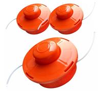 Nemaxx® FS1 Tap & Go tête à Fil (tête de Coupe) - système Semi-Automatique Double Fil - pour débroussailleuse - M10 x 1,25 Filetage à Gauche - 2 mm - diamètre de Coupe 380 mm - Orange (3 pièces)