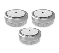 NEMAXX Lot de 3 mini détecteurs de fumée M1 - Détecteur d'avertissement photoélectrique conforme à la norme DIN EN 14604 - Batterie au lithium 3 V intégrée - Diamètre 71,6 mm - Mini design - Argenté