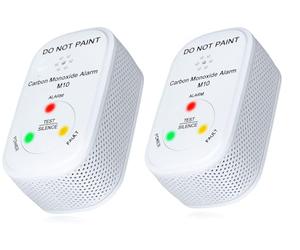 NEMAXX® M10 Mini Détecteur de CO Lot de 2 - Détecteur de Monoxyde de Carbone pour Intérieur avec Batterie Intégrée,Capteur Électrochimique,Durée de Vie de 10 Ans,Alarme 85 DB,Test/Silence,en 50291-1