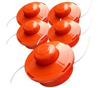 Nemaxx® Tête de Coupe pour Débroussailleuse [TÊTE DE Coupe Filetage M10] - Bobine de Fil Coupe - Tête Bobine pour Débroussailleuse - Bobine Débroussailleuse Tête de Coupe-Bordures - Orange (5 Pièces)