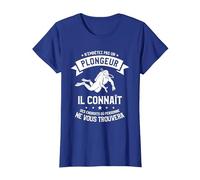 N'embêtez Pas Un Plongeur Il Connaît T-Shirt, Femme, Bleu Royal, L
