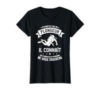 N'embêtez Pas Un Plongeur Il Connaît T-Shirt, Femme, Noir, M