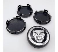 Nemeae Cache-moyeux avec 4pcs 65mm pour Jaguar XF XJ-S XJ-6 X-Type XE S-Type F-Pace F-Type XK8 XK XKR XFR Course Centre de Roue de Voiture Capuchon Capuchon Côte Voiture Badge Emblème Capuchons,B1