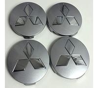 Nemeae Cache-moyeux avec 4pcs 80mm pour Mitsubishi ASX Ralliart Outlander Lancer Pajero Course Centre de Roue de Voiture Capuchon Capuchon Côte de Voiture Badge Stickers Emblème Capuchons Moyeu Roue