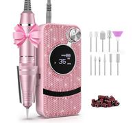 NEMEIR Ponceuse Ongle,Ponceuse pour Ongles Professionnel Diamant, 35000 RPM avec 11 Embouts,Portable pour Décapage Gel Acrylique, Manucure Professionnelle à Domicile ou Salon, Kit Complet