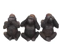 Nemesis Now – Lot de 3 figurines de gorilles «Les 3 sages» 34 cm Noir