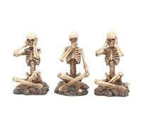 Nemesis Now AL50292 Figurine de Squelette See No, Hear No, Speak No Ivoire