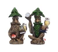 Nemesis Now Ancient Scholars Lot de 2 Figurines Arbre Spirit avec hiboux 8 | Peint à la main Woodland Tree Spirit Scholars with Owl Companions