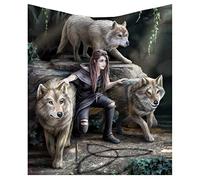Nemesis Now Anne Stokes - Couverture Power of Three Wolf Guardian en Polyester, Marron, 160 cm
