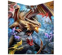 Nemesis Now Anne Stokes Couvre-lit Motif Dragon Bleu 160 cm