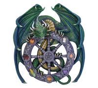 Nemesis Now Anne Stokes Plaque Murale Dragon Magical Roue de l'année, Vert, 30 cm