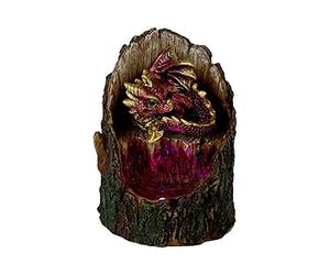 Nemesis Now Arboreal U5287S0 Figurine Lumineuse Dragon Rouge dans Un Tronc d'arbre Vert 10,8 cm