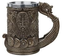 Nemesis Now B4810P9 Drakkar Chope Viking en résine et acier inoxydable Bronze 15 cm