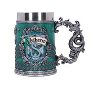 Nemesis Now B5608T1 Harry Potter, Chope à bière de collection, Motif : Serpentard - Cadeau pour Fan et Passionné - Qualité Supérieure - Vert et Argenté - 15,5 CM, Résine, 1 Unité (Lot de 1)