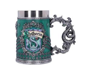 Nemesis Now B5608T1 Harry Potter, Chope à bière de collection, Motif : Serpentard - Cadeau pour Fan et Passionné - Qualité Supérieure - Vert et Argenté - 15,5 CM, Résine, 1 Unité (Lot de 1)