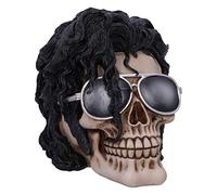 Nemesis Now Tête de mort en polyrésine Bad Michael Jackson inspirée du Roi de la Pop Noir 16,5 cm