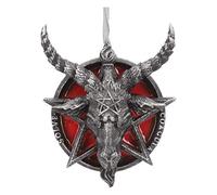 Nemesis Now Tête de Baphomet - Décoration à Suspendre - Pentagramme Rouge - 9,5 cm - Noir