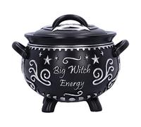 Nemesis Now Big Witch Energy Chaudron Boîte de rangement en résine Noir 15,4 cm Collection de cadeaux d'Halloween Boîte à chaudron de sorcière d'Halloween Boîte de rangement moulée dans la meilleure