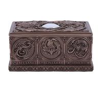 Nemesis Now Boîte de tarot Dragons of the Sabbats 14,5 cm, résine, bronze, cadeau fantaisie Anne Stokes, boîte de tarot, finition en bronze, boîte de rangement, moulée dans la résine la plus fine,