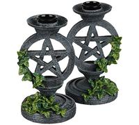 Nemesis Now – Bougeoir motif pentagramme vieilli – Gris – 13,4 cm
