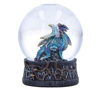 Nemesis Now Boule à Neige Dragon Storm de 10 cm, en résine, Boule à Neige Dragon Bleu, décoration d'intérieur, coulée dans la Meilleure résine, Peinte à la Main