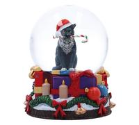 Nemesis Now Boule à Neige Krampuss, Boule en résine/Verre, Produit Lisa Parker, Illustration Krampuss, Boule à Neige Chat avec Canne à Sucre, moulée dans la résine la Plus Fine, Peinte à la Main