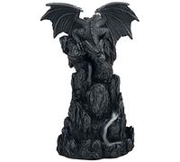 Nemesis Now Brûleur d'encens Dragon Tower en résine Noir 24,5 cm