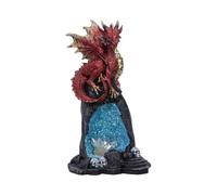 Nemesis Now Crystal Cave Dweller - Statue de dragon majestueux rouge et doré peinte à la main - Figurine de dragon en résine de 19 cm pour collectionneurs et fans de fantaisie