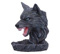 Nemesis Now Brûleur d'encens à refoulement Dark Wolf - 11,5 cm - Résine - Loup Noir - Décoration d'intérieur - Moulé dans la résine la Plus Fine - Peint à la Main
