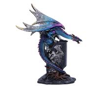 Nemesis Now Figurine résine Sigil draconique 17,5cm Dragon bleu sur pierre tombale, peint à la main