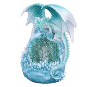 Nemesis Now Dragon Blanc et Cristal aurores boréales avec LED 20,5 cm, résine Blanche, coulée dans la Plus Fine résine, habilement Peinte à la Main