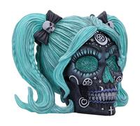 Nemesis Now Drop Dead Magnifique Figurine Mignonne et Cosmique de 19,5 cm, en résine, poupée sorcière, tête de Mort Turquoise et avec Yeux pailletés, coulée dans la résine la Plus Fine,