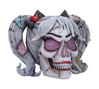 Nemesis Now Drop Dead Magnifique Ornement tête de Mort en résine, Blanc, 15,5