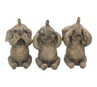 Nemesis Now Figurine 3 éléphants de la sagesse Gris 16 cm