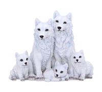 Nemesis Now Figurine de Chiots protégés de 19 cm, en résine, Blanche, Figurine de Famille de Loup Blanc, Ornement de Famille de Loup Blanc, Article Cadeau de Collection, moulé dans la Meilleure