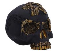 Nemesis Now Figurine de crâne Divine Demise 15,5 cm, en résine, Noir et Or, décoration de Style Baroque, décoration Gothique, moulée dans la résine la Plus Fine, habilement Peinte à la Main
