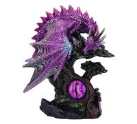 Nemesis Now Figurine Draconic Seer 17 cm, en résine, Rose/Violet, Figurine de Dragon sur Un Arbre, Ornement de Dragon Violet, Article Cadeau Dragon à Collectionner, coulé dans la Meilleure résine,