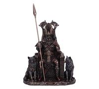 Nemesis Now Figurine en Bronze Odin Tous Les pères Loups et trône, 22 cm