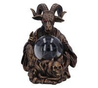 Nemesis Now : Figurine en résine Baphomet Pentagramme, Bronze, Orbe lumineux, 16 cm, Finition Bronze