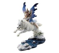 Nemesis Now Figurine Free Spirit fée Loup Blanc Hauteur 23.5 Largeur 22.5