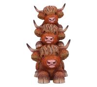 Nemesis Now Figurine Highland Totem Highland 3 Vaches en résine, Marron, coulée dans la Meilleure résine, Peinte à la Main
