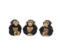 Nemesis Now Figurine Trois chimpanzés de la Sagesse Noir 8 cm