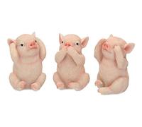 Nemesis Now Figurine Trois cochons Sage Rose 9,5 cm