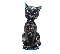 Nemesis Now Figurine de Chat Fortune Kitty de 27 cm, en résine, Noire, Figurine de Chat chiromancie, Chaton Noir, Cadeau Spirituel, coulée dans la Meilleure résine, Peinte à la Main