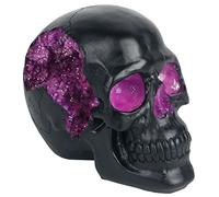 Nemesis Now Figurine Geode Tête de Mort Résine Noir Violet 17 cm