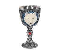 Nemesis Now Ghost Wolf Grand Verre 22 cm en résine avec Insert en Acier Inoxydable Argenté Taille Unique