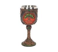 Nemesis Now Gobelet Arbre de Vie 21 cm, Vert, résine avec Insert en Acier Inoxydable, Taille Unique