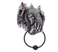 Nemesis Now Heurtoir de Porte Iron Maiden Killers 21,5 cm, résine, Argent, Produit sous Licence Officielle Iron Maiden, heurtoir de Porte Eddie, Anneau en métal lesté, moulé dans la Meilleure résine