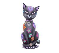 Nemesis Now Figurine Hippy Kitty – Chaton noir en résine 26 cm, peint à la main, cadeau spirituel